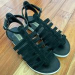 Steve Madden Black Suede Gladiator White Sole Sandal Photo 1