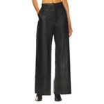 Bardot Marlowe Wide Leg Pant in Black 6 New Womens Vegan Faux Leather Trousers Photo 2