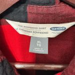 Old Navy Women's XL Red Plaid Button-Up Long Sleeve Shirt Grunge Granola Skater Americana Photo 3