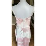 Taylor Cowl Neck Printed Satin Slip Dress Pink White Size 10 Midi Satin NWT Photo 7