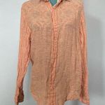 Flax  Linen Button Down Shirt Peach size P (4-6) Photo 0