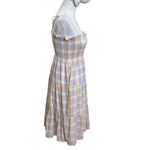 Amanda Uprichard  Emberly Plaid Tiered MIdi Smocked Dress Women’s Size XS Photo 3