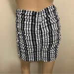 ZARA Black White Plaid Rouched High Waisted Mini Skirt Size XS Photo 5
