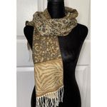 V. Fraas Cashmink Scarf Leopard Animal Print Fringed Germany NWT Scarf Source Photo 2