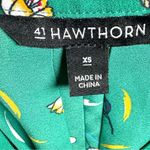 41 Hawthorne green tie bell sleeve floral blouse top size XS Photo 4
