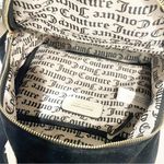 Juicy Couture  Black Liquorice Velour Heritage Backpack Bag With Heart Charm Photo 2