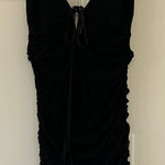 Bardot  Ruched Mini Dress Black Medium CUTE Photo 0