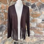 Karen Kane Brown faux suede jacket with fringe Photo 4