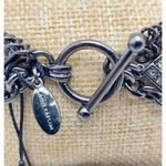 Ann Taylor NWT  Statement Bracelet Gun Metal Multi Strand Crystal Accents Toggle Photo 3