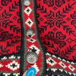 LL Bean Cardigan Sweater Nordic Fair‎ Isle sweater snowflakes winter Size M Photo 6