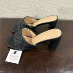 Elegant Black Quilted Heels Size 7 Photo 4