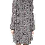 Free People  Gray Floral Long Sleeve Shirt Dress Photo 1