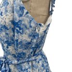 Intermix  Jude‎ Floral Print Midi Dress White Blue Cotton Silk Size 14 Photo 10