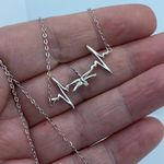 Dragonfly EKG Heartbeat Sterling Silver Necklace Photo 2