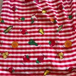 Vintage‎ 1990’s eagles eye fruit print gingham midi dress Red Photo 2
