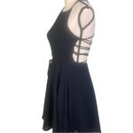 Lulus LULU’S “Good Deeds Black Lace-Up Dress” lightweight Georgette fabric. Small. EUC Photo 6