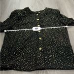 Vintage Sears Lauren Lee Black & Gold Dot‎ Print Button Long Sleeve Top Size M Size M Photo 5