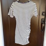 Sundry EUC  Striped Nautical Ruched Tee Dress Blue White Size Small Photo 7