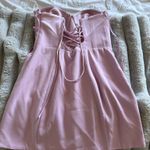 Oh Polly  Strapless A-Line Mini Dress In Soft Pink Photo 2
