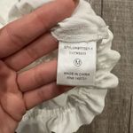 Blue Blush Strapless Crop Top Tassel Tie Front White Women's M Boho Beach Photo 4