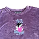 Big Dogs  Talk To The Paw Velour Crewneck Pullover Sweatshirt Purple Women’s Lg Photo 1