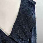 Free People  One More Time Lurex Wrap Dress in Navy Photo 6