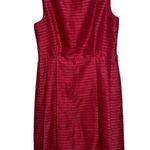 Anne Klein Hot Pink Sleeveless Mini Dress A-Line Stripes Large Party Modest Photo 0