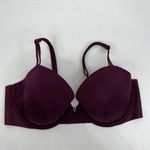 Victoria's Secret Victoria’s Secret Size 36D Bra Lined Demi T-Shirt Coverage Underwire Burgundy Photo 2