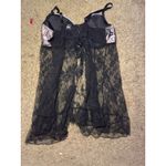 Delicates Size XL  Lace Black Bra Slip w/ Bow Photo 2