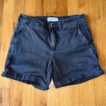 Anthropologie BY ANTHROPOLIGE Hyphen Cuff Chino Shorts Dark Grey/ Washed Black size 26 Photo 0