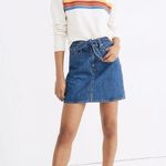Madewell Rigid Denim Straight Mini Skirt in Haydel Wash: Tie-Waist EUC Sz 30 Photo 14