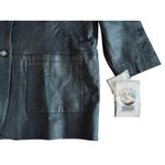 Atlantic Beach Long Collared Black Leather Trench Coat 1X NWT Streetwear Edgy Photo 12