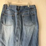 Khaki Sport Denim Jean Skirt Y2k Size 12 Midi Blue Wash Western Cottage Photo 6