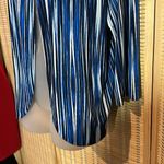 Chico's Easywear  Blue White Striped Open Front Cardigan Blazer 3/4 Sleeves Large Photo 6