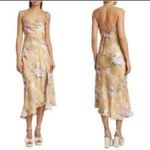ASTR the Label Gaia Mustard Floral Midi Dress XS Photo 1