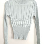 Club Monaco NWT  Keisa Light Blue Ribbed Sweater Mint Blue Green S Small Photo 0