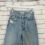 PacSun Ultra High Rise Slim Fit Jeans Light Wash Button Fly Size 23 Distressed Photo 4