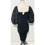 Flying Tomato  Puff‎ Sleeve Square Neck Bodycon Midi Dress Size Medium Black Photo 5