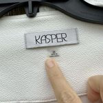 Kasper 3/4 Sleeve Wing Collar Crosshatch Jacket Plus Size 3X Ivory Gold Button Photo 4