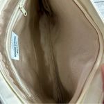 Vintage Cream Gold Leather Patchwork Crossbody Clutch Purse 80s Glam Mob Wife Photo 2