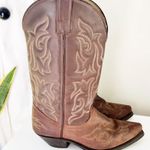 Laredo  Brown Lea Vamp Fox Western Cowgirl Boots Size 7.5 Photo 0
