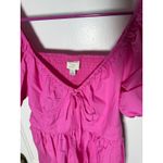A New Day  Hot Pink Barbiecore Poplin Puff Sleeve Milkmaid Mini Dress Medium Photo 8