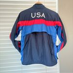 Nike Vintage 90s  Team USA Full Zipper Trench Coat Sport Jacket Women Sz XS Blue Photo 2
