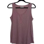 Maurice's 24/7 Solid Mauve Purple Hook & Eye Henley Tank Top Photo 1