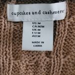 Cupcakes and Cashmere  Braided Knit Sweater Vest Tan Medium Photo 2