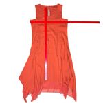 For Cynthia M Linen Dress Lagenlook Pockets Asymmetrical Mesh Hem Square Neck Photo 9