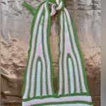 green, pink and white crochet halter dress Size M Photo 4