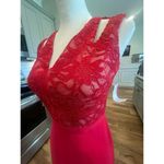 MORGAN AND CO. DEEP PINK LACE BODICE FLOOR LENGTH NWT SIZE 6 Photo 4