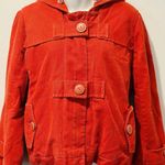 Anthropologie Elevenses  Orange Corduroy Peacoat Size 14 EUC! Photo 0