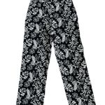 ZARA Blogger Favorite Black and White Embroidered Floral Straight Leg Pants | S Photo 2